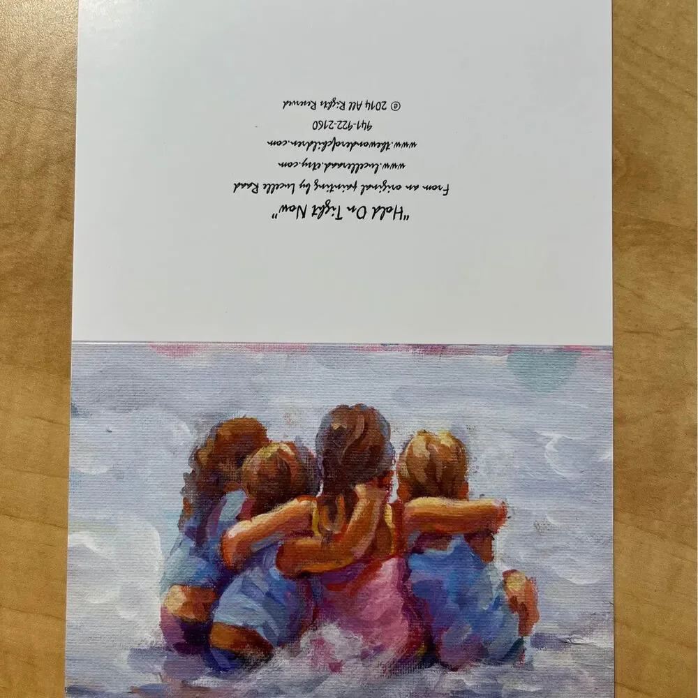 200 blank greeting cards in sealed wrap with children on the beach